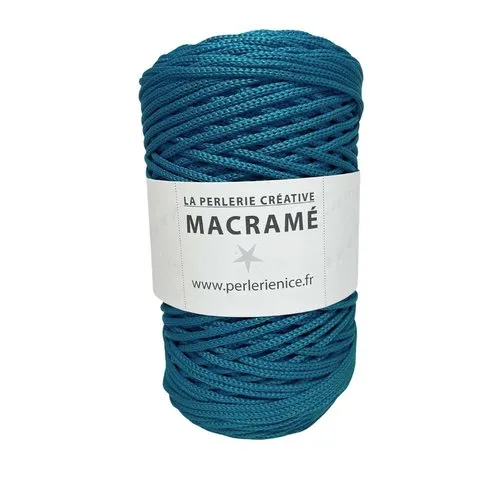 200 m. corde polyester 3 mm. bleu pétrole