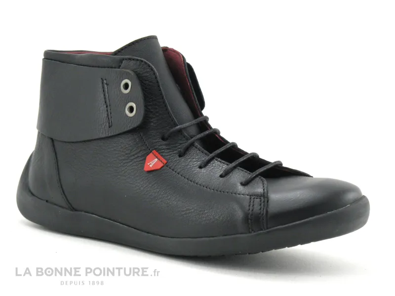 Achat chaussures Alce Shoes Femme Chaussure montante, vente Alce Shoes 9241 - Chaussure montante cuir noir - Lacet et zip