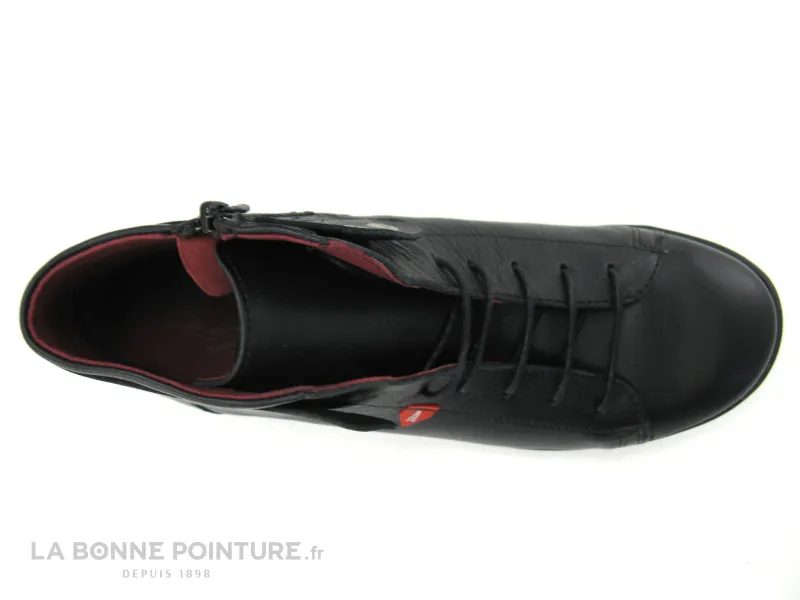 Achat chaussures Alce Shoes Femme Chaussure montante, vente Alce Shoes 9241 - Chaussure montante cuir noir - Lacet et zip