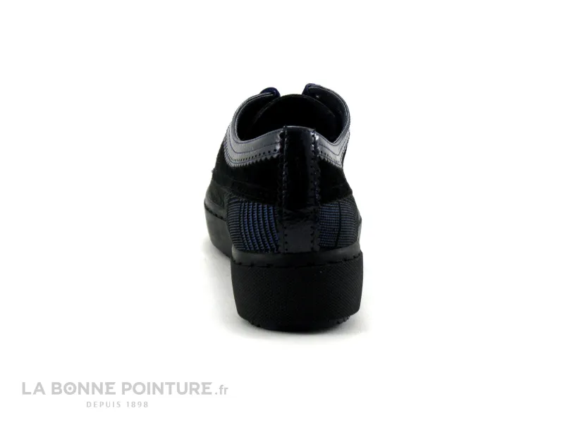 Achat chaussures Fugitive Femme Chaussure basse / Derby, vente Fugitive NAVARO - Bory navy noir - Ecossais Franges - Derby compe