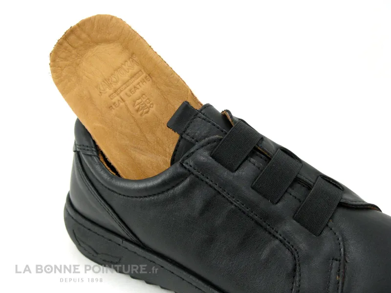 Achat chaussures Karyoka Femme Chaussure basse / Derby, vente Karyoka 2531 DENIM - Noir - Chaussure basse Femme - 3 elastiques