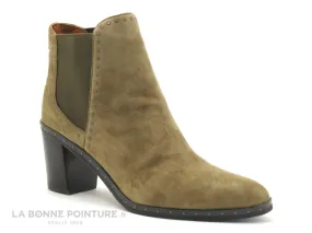 Achat chaussures MamZelle Femme Boots, vente MamZelle NAGI Velours vison - Clous - Boots Chelsea talon haut