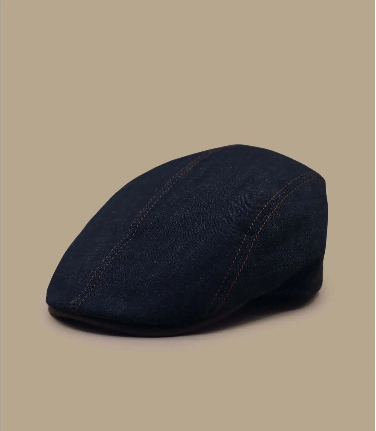 Beret plat bleu marine coton - Ewen Denim M by Flechet : Headict