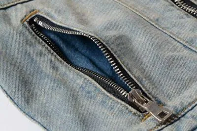 Blouson en jeans à capuche effet délavé avec padding épaules