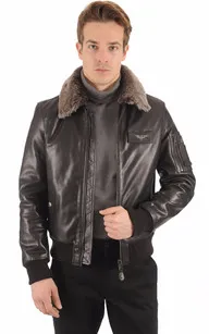 Blouson pilote cuir Texaco noir Redskins - La Canadienne - Blousons Cuir Noir