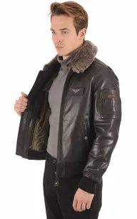 Blouson pilote cuir Texaco noir Redskins - La Canadienne - Blousons Cuir Noir