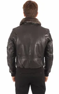 Blouson pilote cuir Texaco noir Redskins - La Canadienne - Blousons Cuir Noir