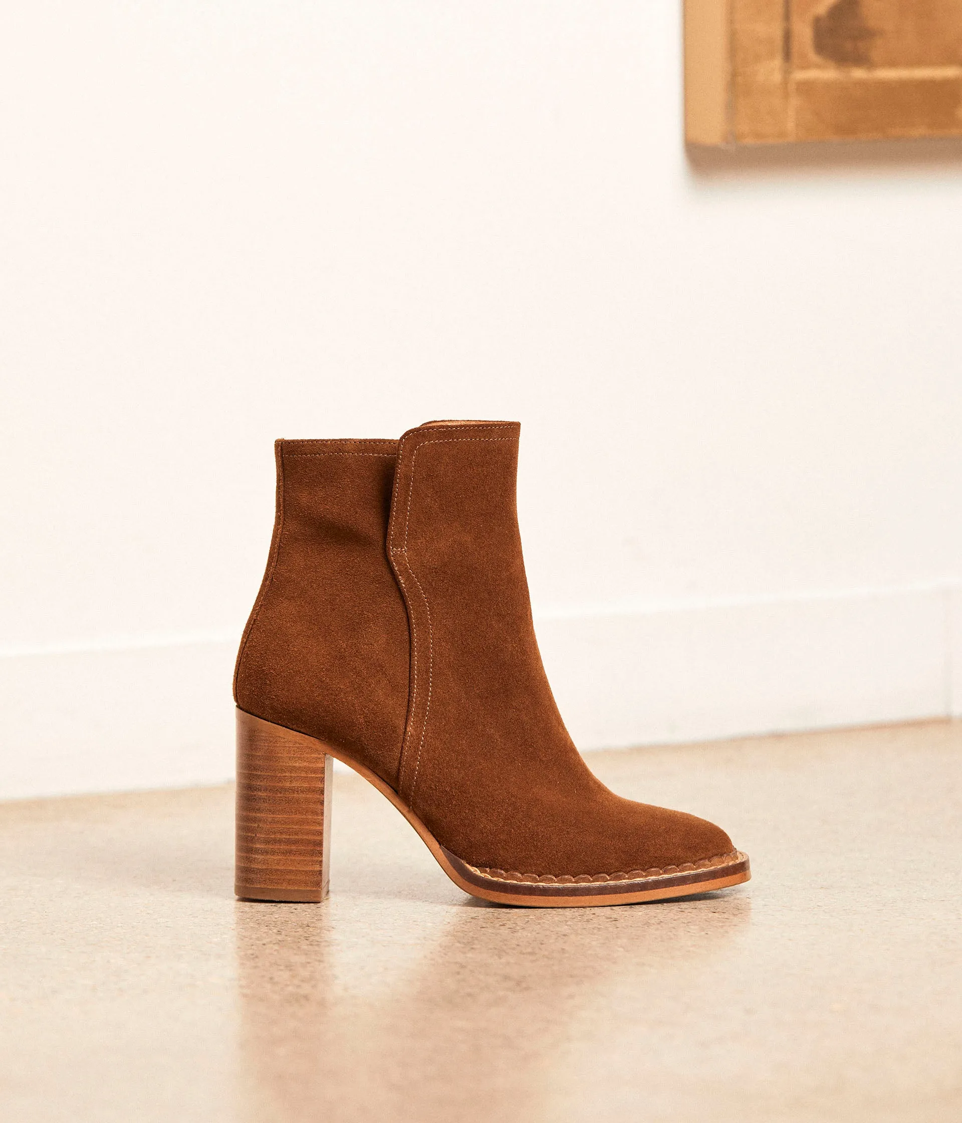 Boots velours cognac Rebelle