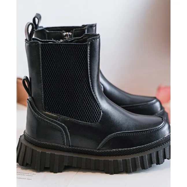 Bottes chaudes zippées pour enfants Noir Jolynn le noir