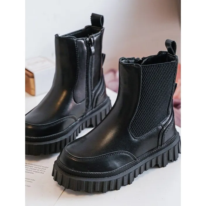 Bottes chaudes zippées pour enfants Noir Jolynn le noir