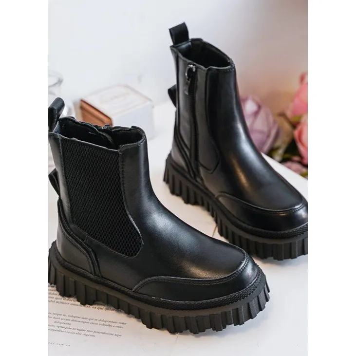 Bottes chaudes zippées pour enfants Noir Jolynn le noir