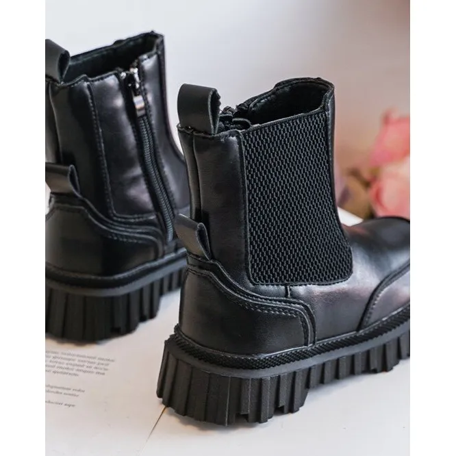 Bottes chaudes zippées pour enfants Noir Jolynn le noir