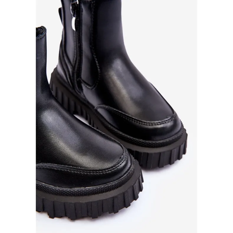 Bottes chaudes zippées pour enfants Noir Jolynn le noir