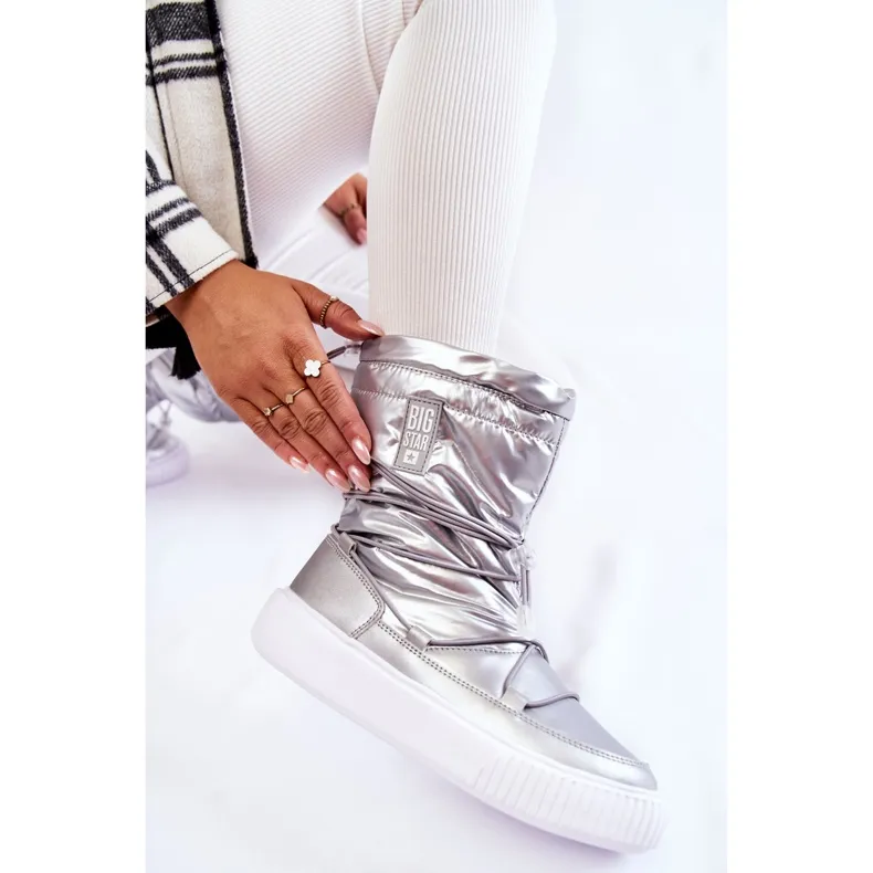 Bottes de neige isolées pour femmes Big Star KK274195 Argent