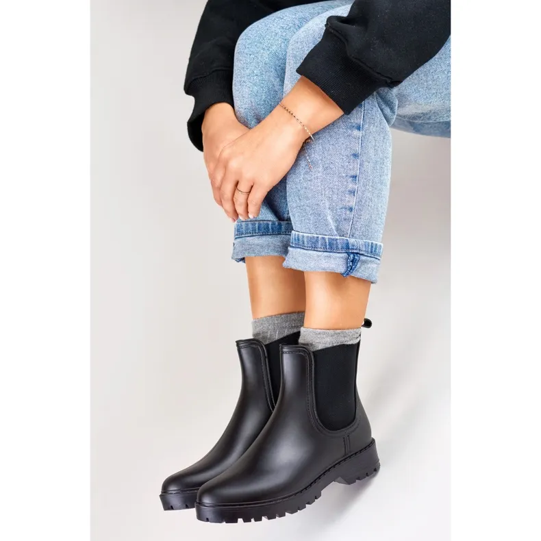 Bottes de pluie classiques Vanessa pour femmes le noir