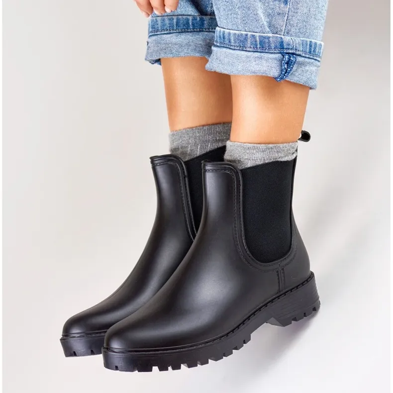 Bottes de pluie classiques Vanessa pour femmes le noir