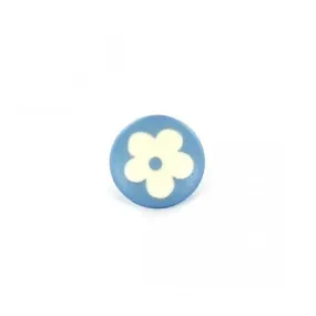 Bouton Polyester Anthémis bleu