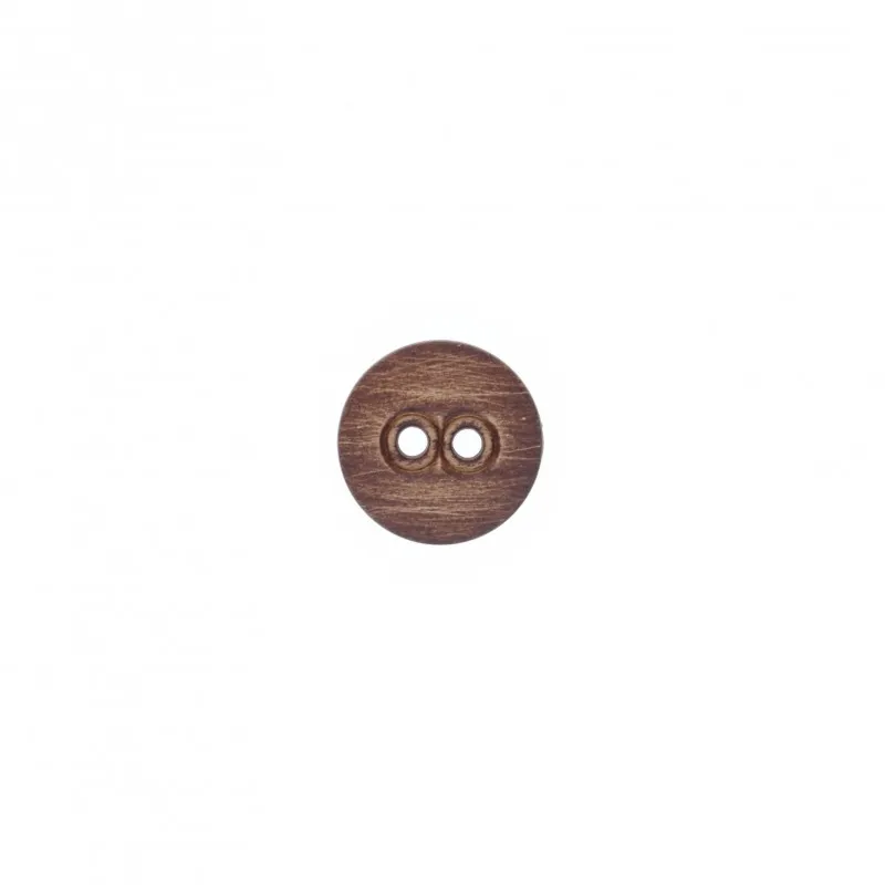 Bouton polyester Maeri - marron