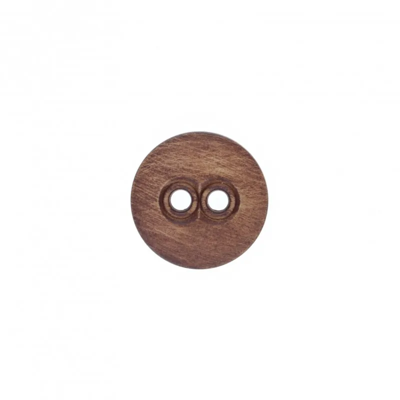 Bouton polyester Maeri - marron