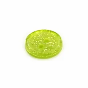 Bouton polyester rond Glitter jaune