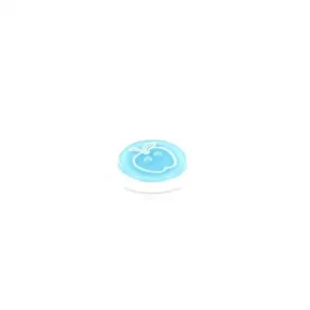 Bouton polyester rond Pomme - bleu ciel