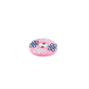 Bouton polyester Tante Ema Arabesque - rose