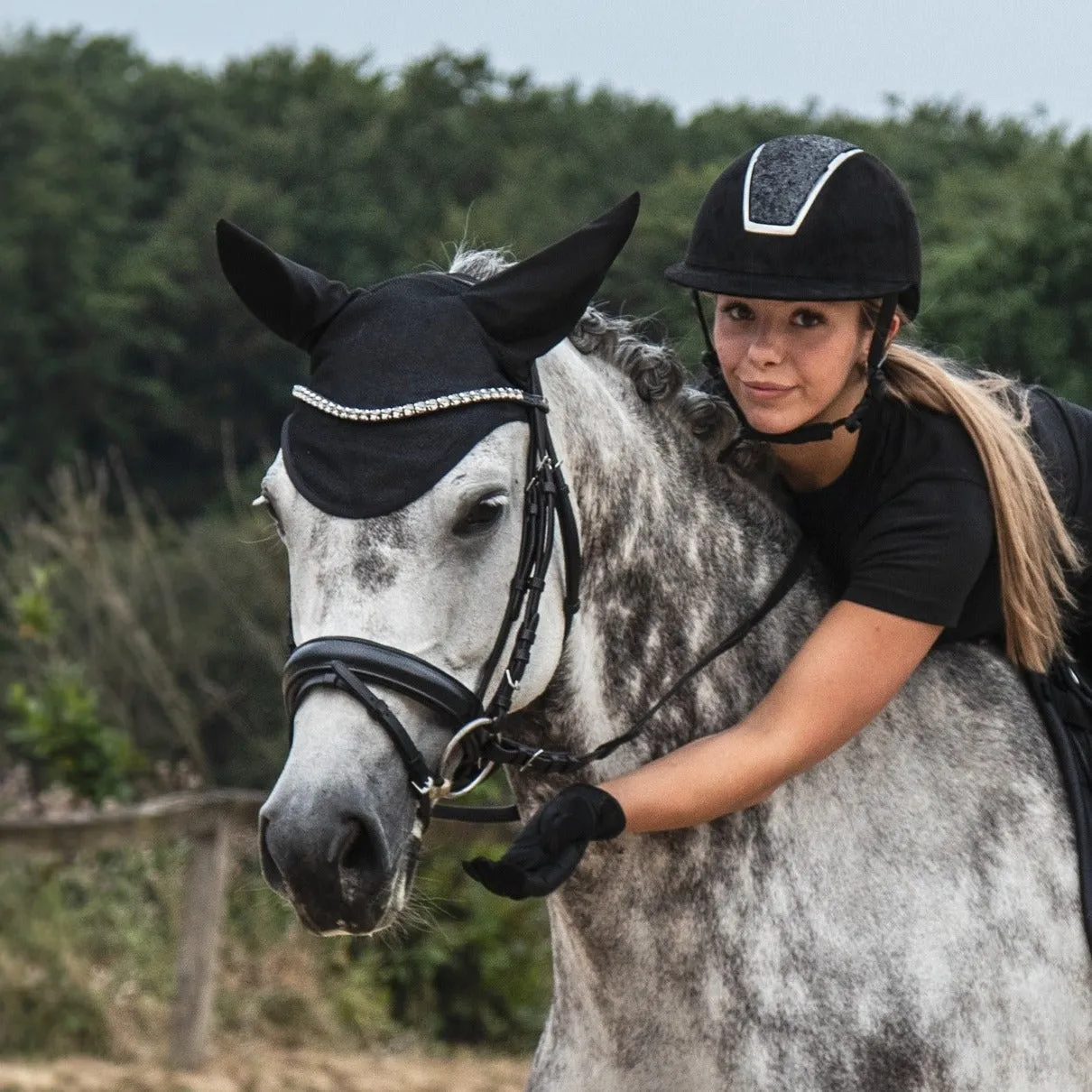 Casque d'équitation HKM Lady Shield Sparkle Velours