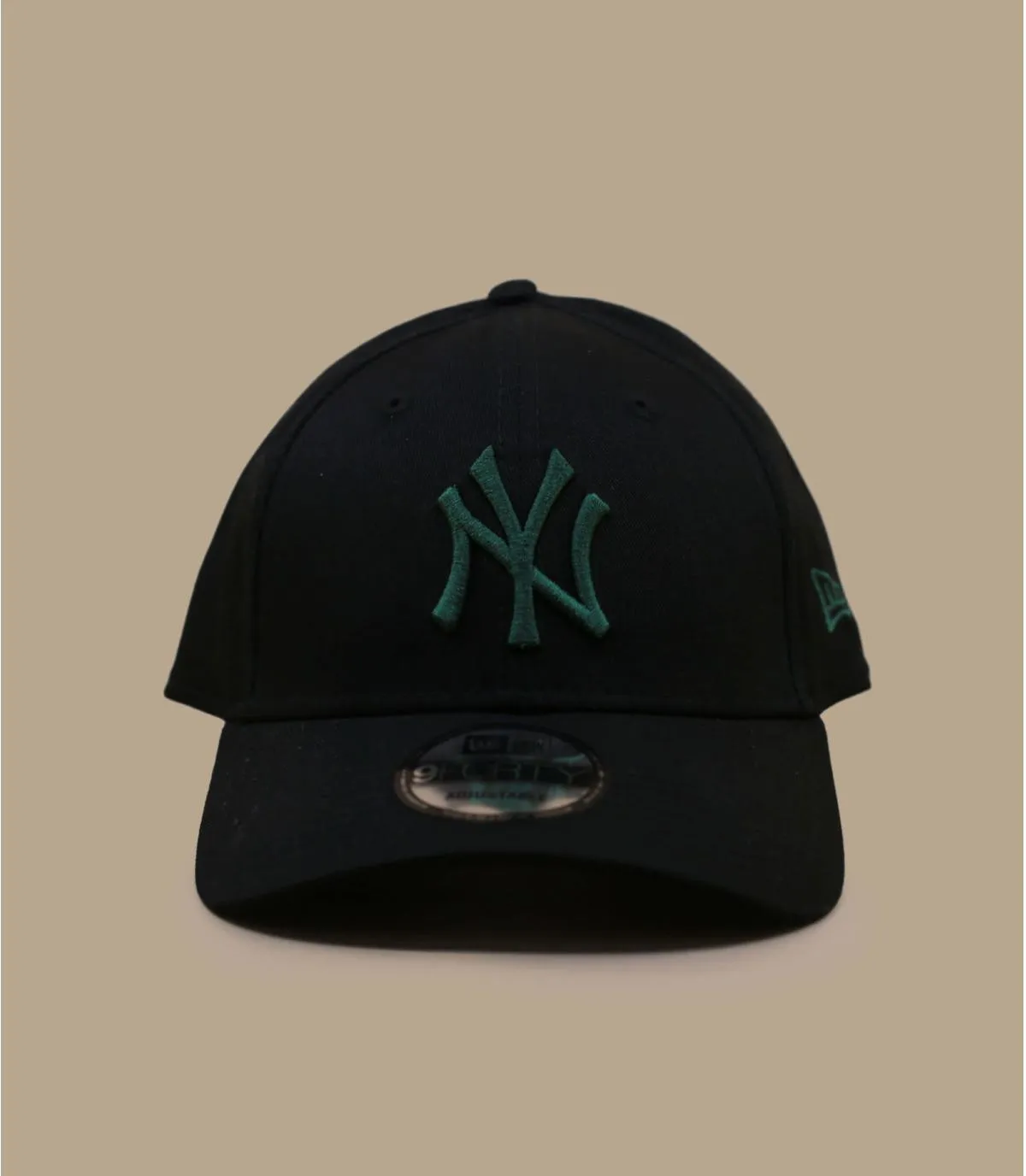 Casquette baseball NY noire et verte - Casquette League Ess 9Forty NY black maceladon New Era : Headict