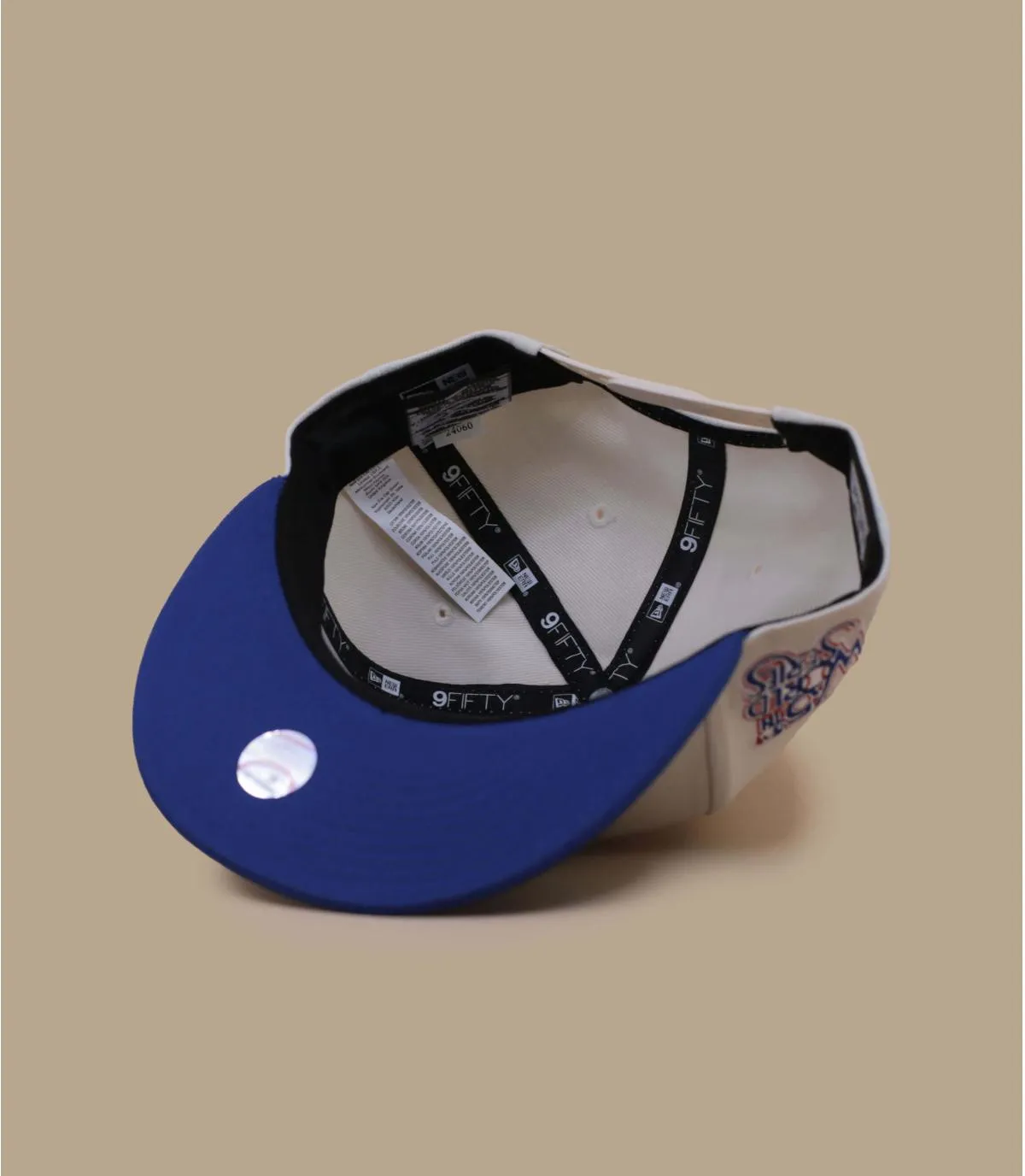 Casquette snapback NY beige bleue fleurs - Casquette NBA Floral 9Fifty NY ivory New Era : Headict