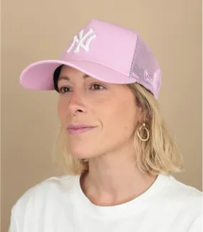 Casquette trucker femme NY  rose - Casquette Trucker League Ess NY pink New Era : Headict