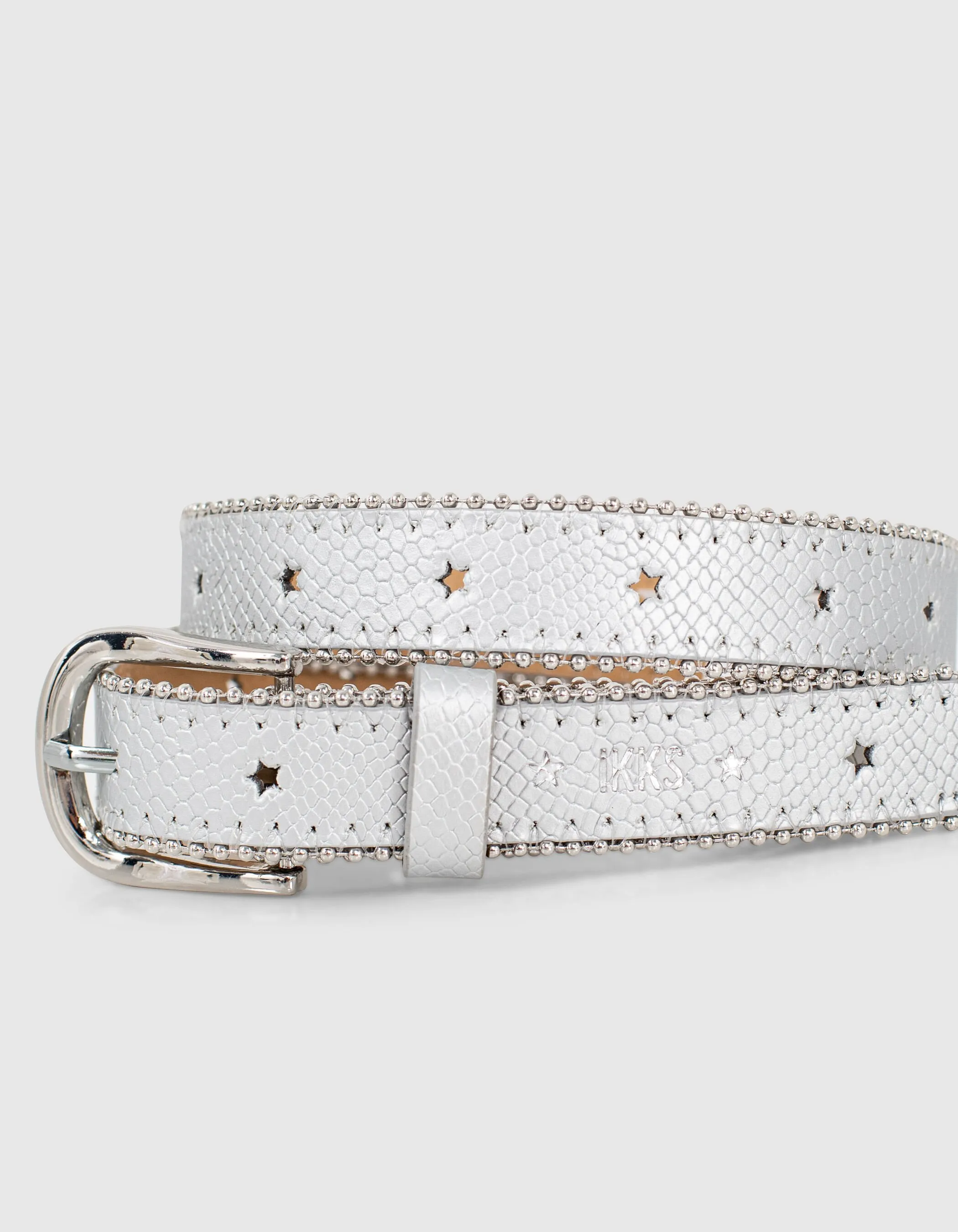 Ceinture argent à découpes étoiles fille