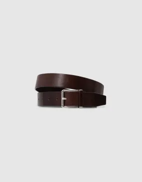 Ceinture coloris brun laquée cuir certifié Homme