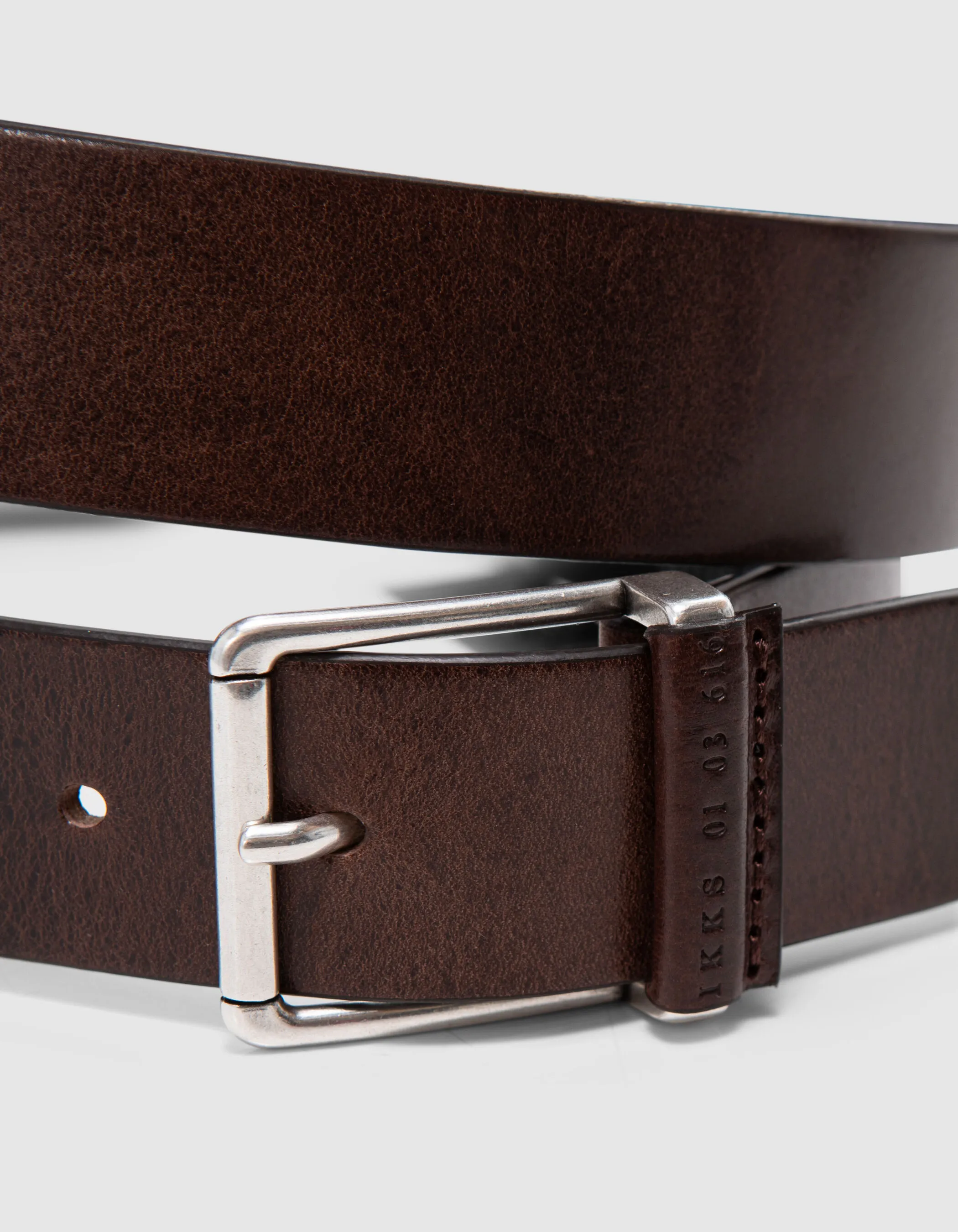 Ceinture coloris brun laquée cuir certifié Homme