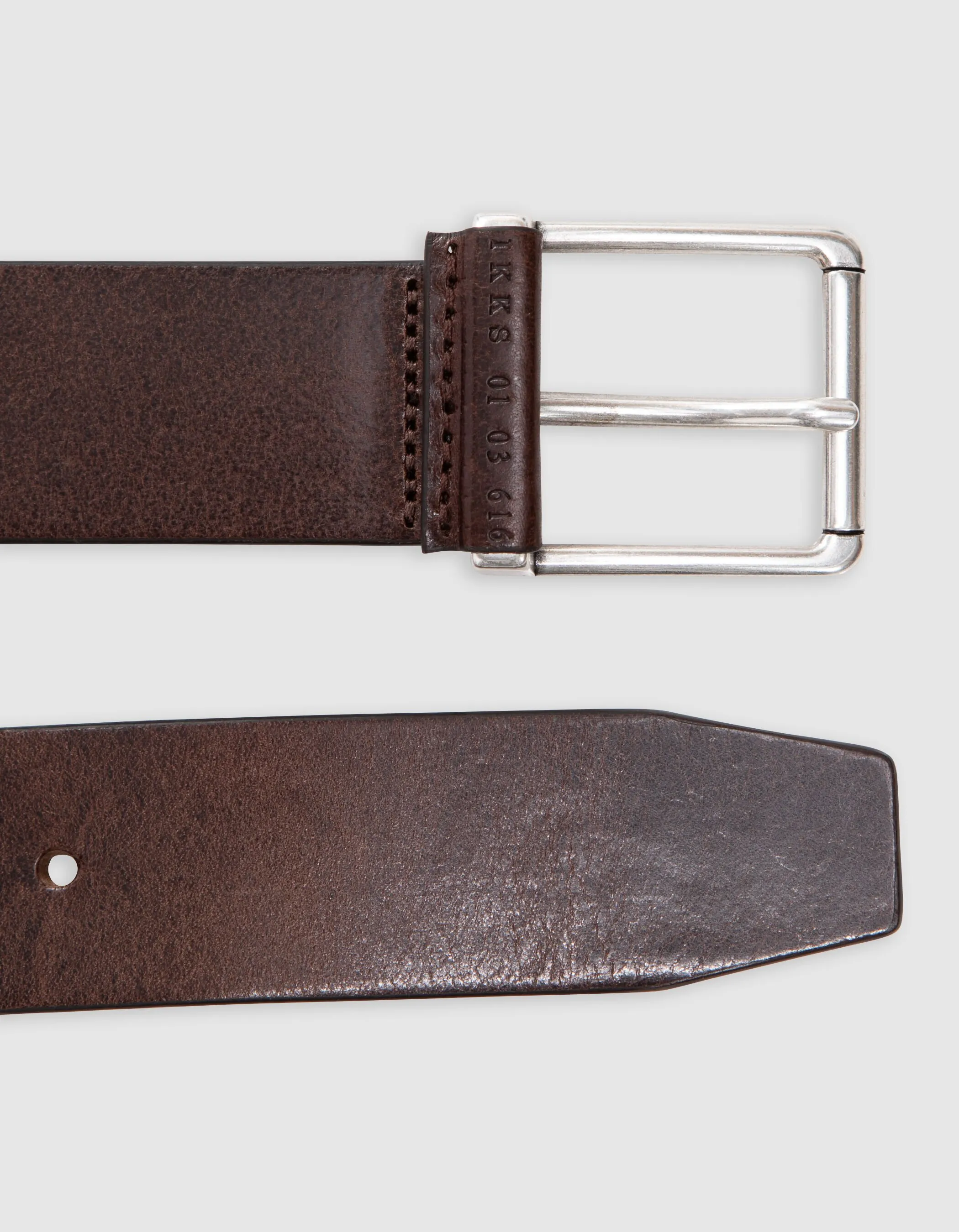 Ceinture coloris brun laquée cuir certifié Homme