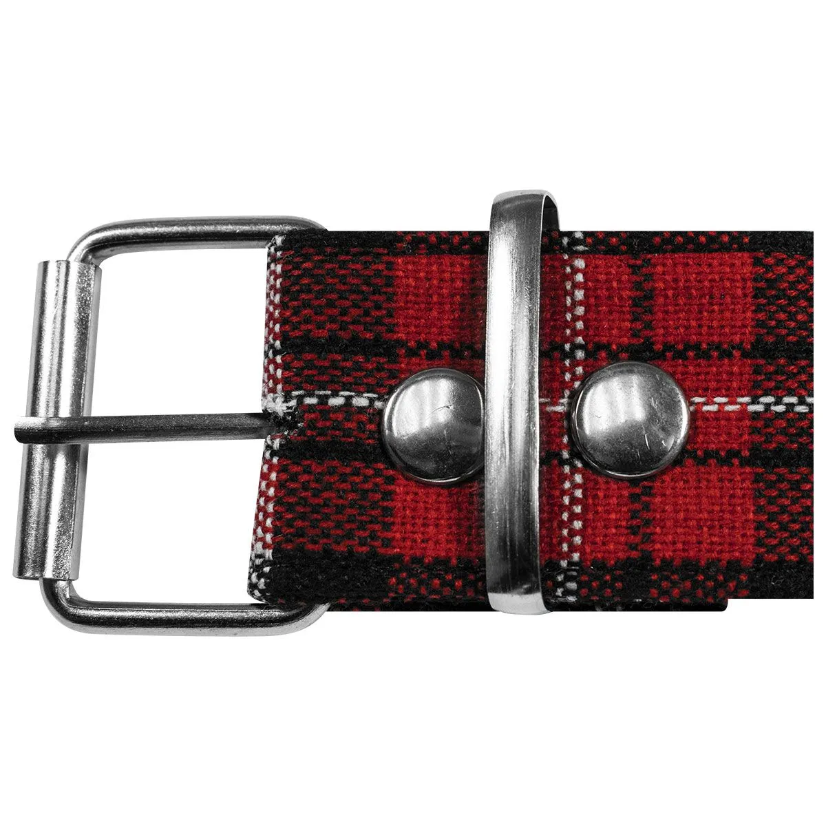 Ceinture Tissu DIVERS - Tartan Rouge Pirate - Rock A Gogo