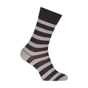 Chaussettes Rayures marin Laine Bleu/Gris - Labonal : vente chausse...