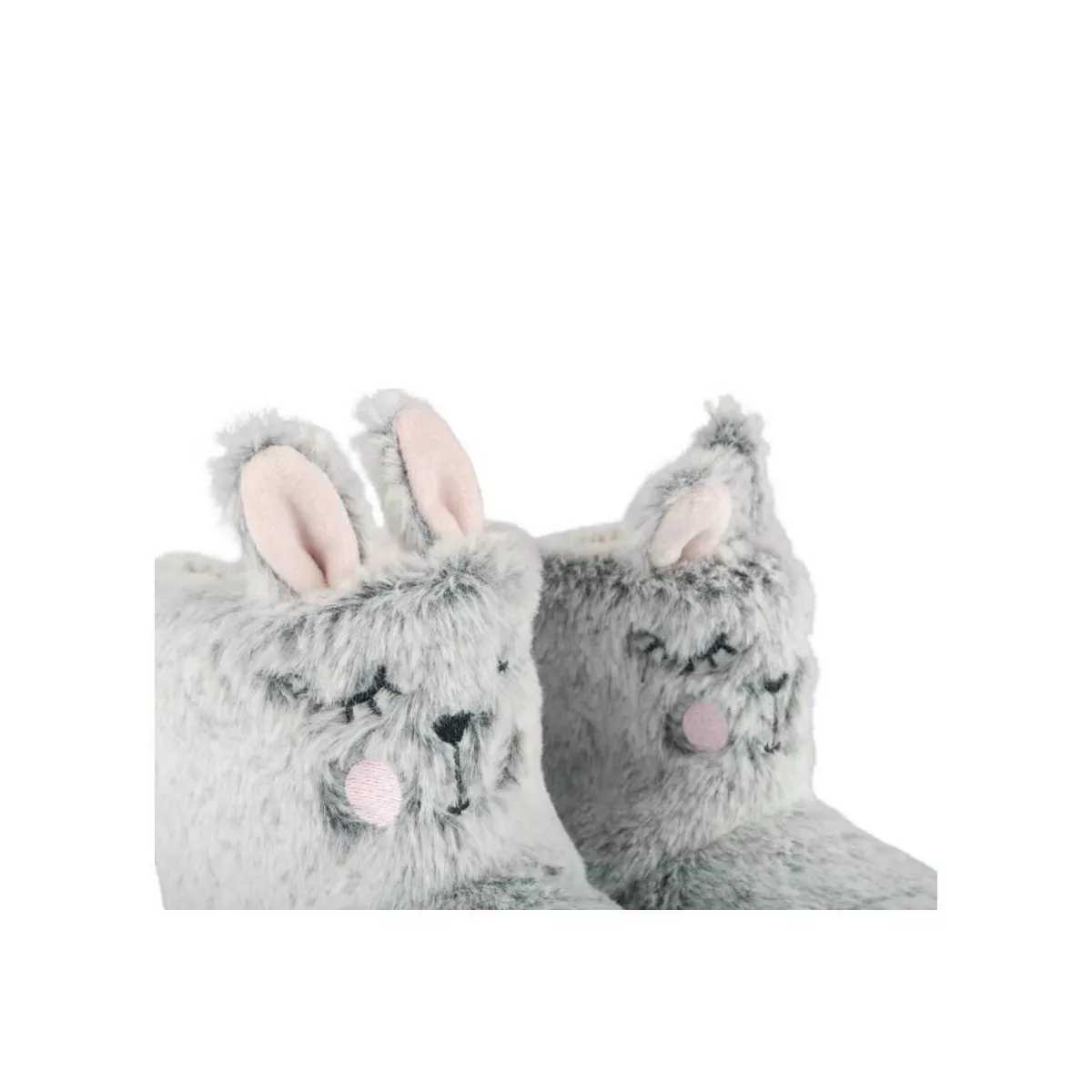 Chaussons bottines lapin GRIS LOVELY SKULL