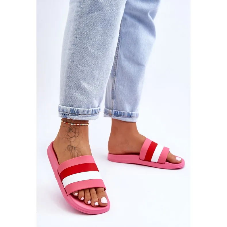 Chaussons Femme Rayés Rose Foncé Vision