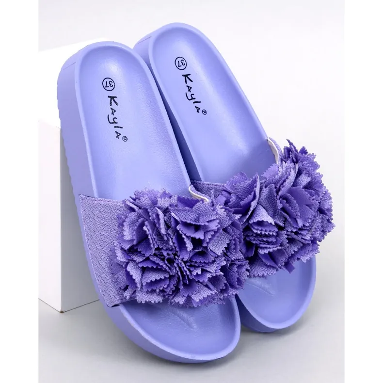 Chaussons femme à fleurs Traille Violet