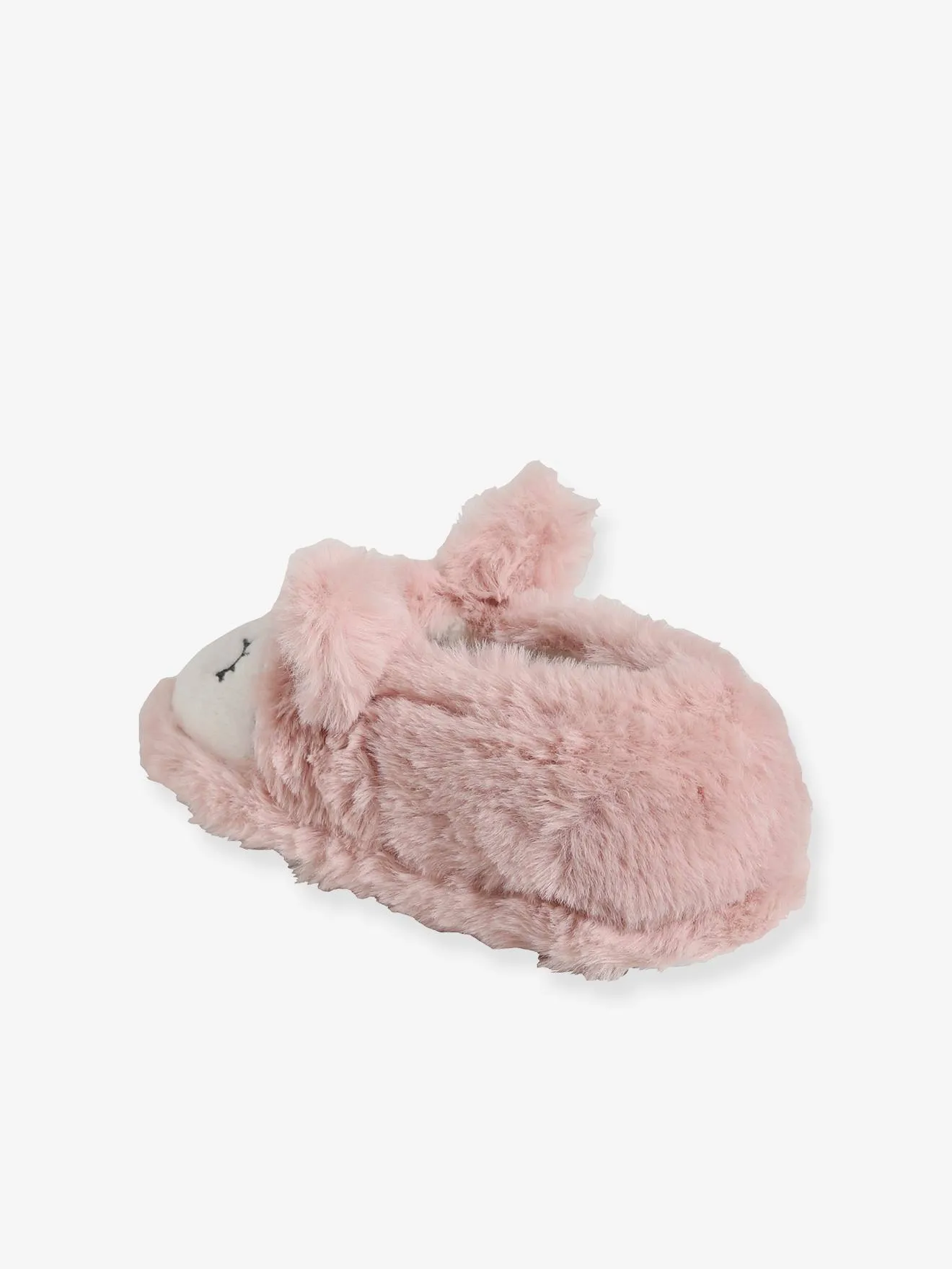 Chaussons fille esprit peluche rose pale - Vertbaudet