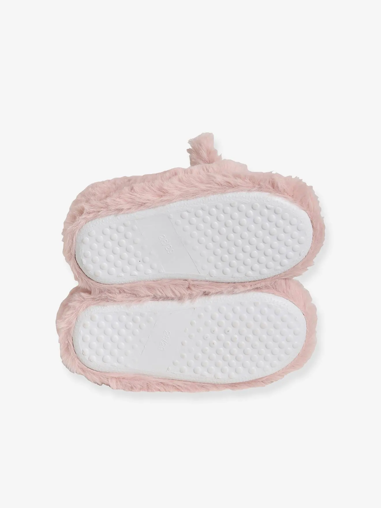 Chaussons fille esprit peluche rose pale - Vertbaudet