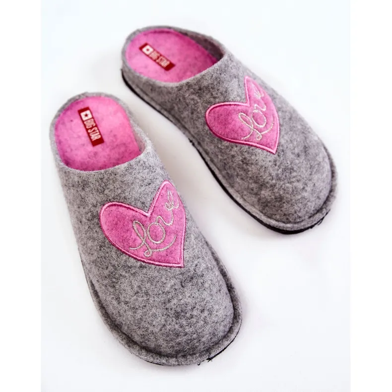 Chaussons Maison Big Star KK276020 Gris-Rose