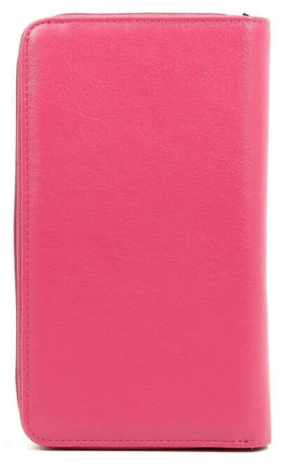 compagnon cuir femme fushia