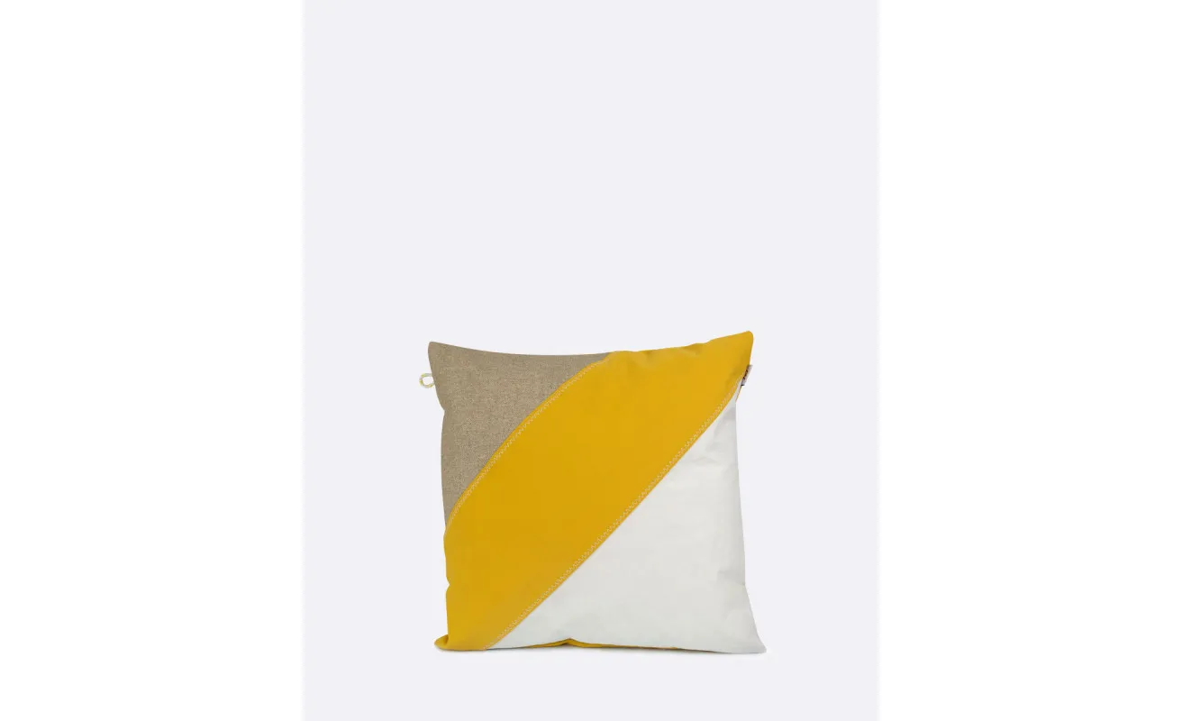 Coussin 40x40 · Lin et moutarde