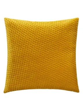 Coussin déhoussable en velours reliefé - Jaune