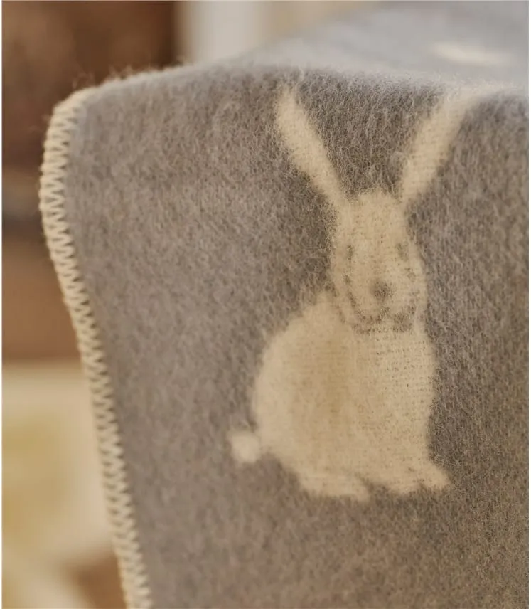 Couverture pour bébé motif lapin - Maison - Laine mélangée