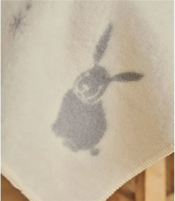 Couverture pour bébé motif lapin - Maison - Laine mélangée