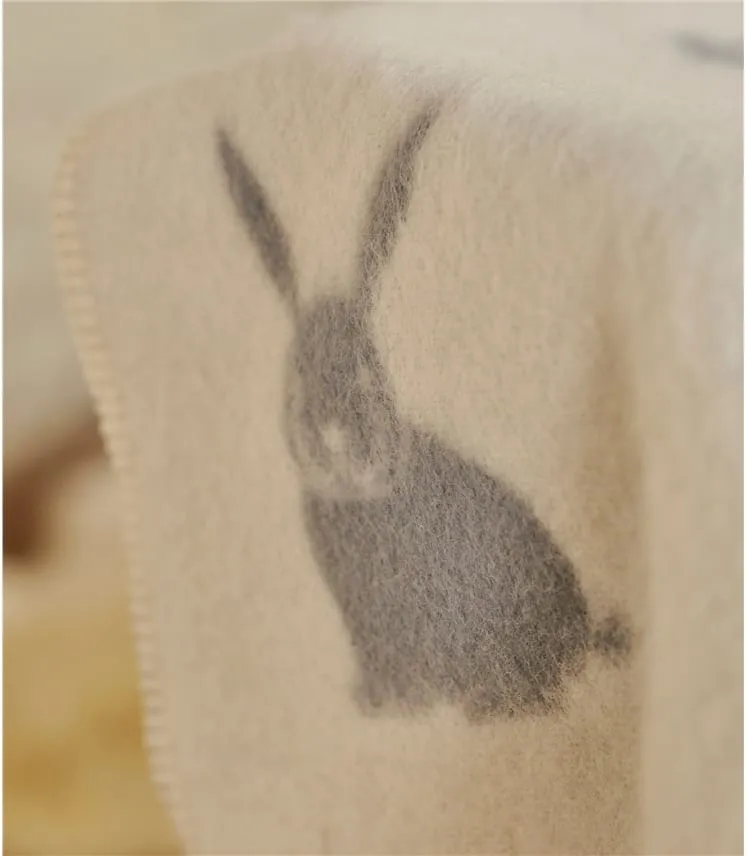 Couverture pour bébé motif lapin - Maison - Laine mélangée