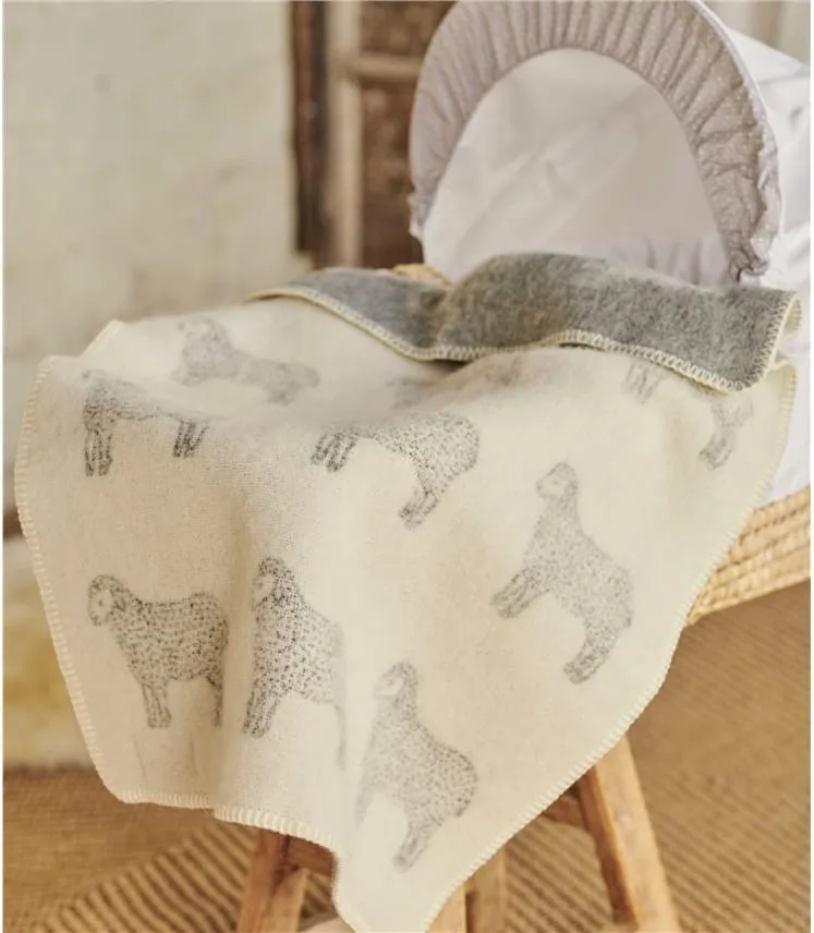 Couverture pour bébé motif mouton - Maison - Laine mélangée