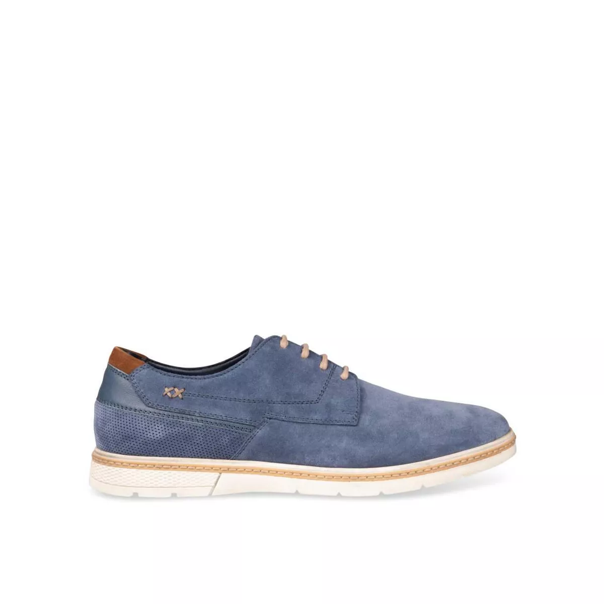 Derbies BLEU DENIM SIDE CUIR